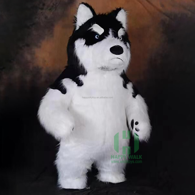 Hot Selling Inflatable Husky Dog Mascot Costume Cartoon Husky Walking Dog Costume on Sale Inflatable Husky Costume Mascot