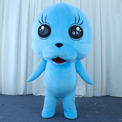 Unisex Inflatable Octopus Blue Mascot Costume Plush Big Eyes Customizable Animal Adult Cosplay Christmas Carnival Party Use
