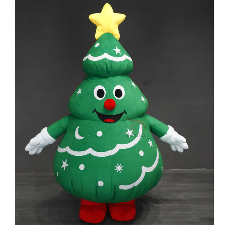 Green Christmas Inflatable Tree with Santa and Animals 2m/2.6m Tree Mascot Costume Party Dress