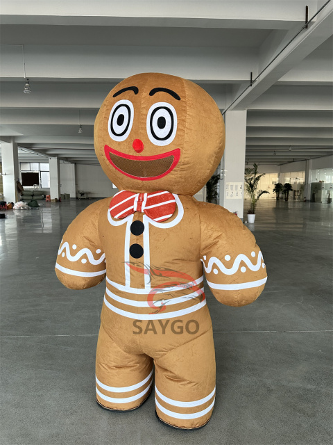 Factory Christmas Customized Color Party Inflatable Santa Clause Reindeer Gingerbread Man Costume Inflatable Mascot Costume