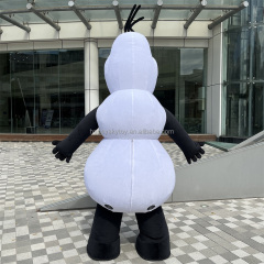 Christmas Party Dress Happy Island Walking Blue Inflatable Snowman Mascot Costume