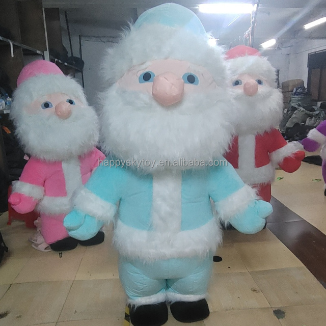 2m/2.6m/3m Christmas Adult Inflatable Santa Claus Mascot Costume for Cosplay Party Events for Adult