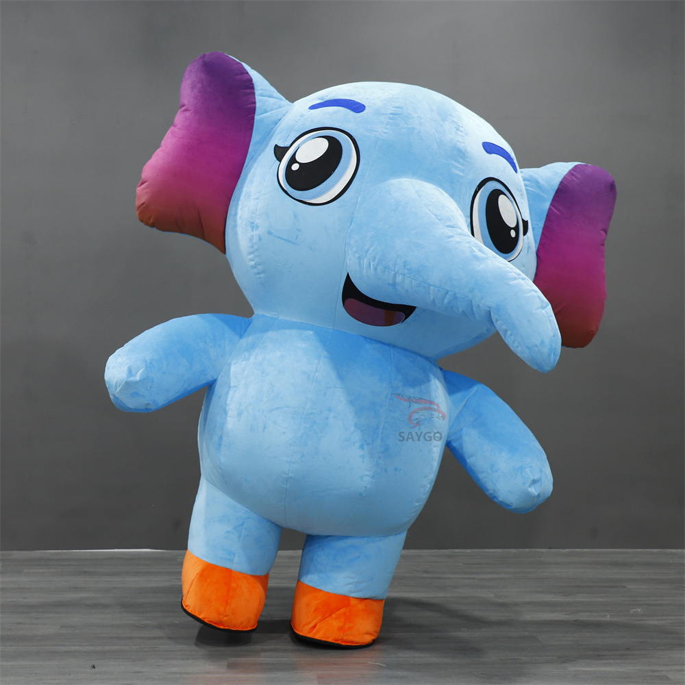 Adult Inflatable Elephant Mascot Costume Cartoon Animal Cosplay Printed for Easter Halloween Christmas Carnival Promotion,Big Mascot,Adult Inflatable Elephant Mascot Costume Cartoon Animal Cosplay Printed for Easter Halloween Christmas Carnival Promotion