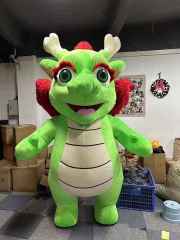 2024 New Type Plush Walking Inflatable Dragon Mascot Costume Unisex Chinese New Year Adult Parties Festivals Anime Happy Island