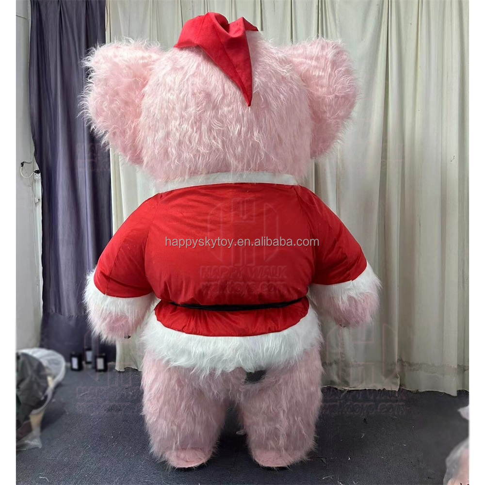 Inflatable Plush Pink Koala Bear Mascot Costume-Funny Walking Cartoon Design Adult Unisex Wearable for Easter/Halloween Holiday