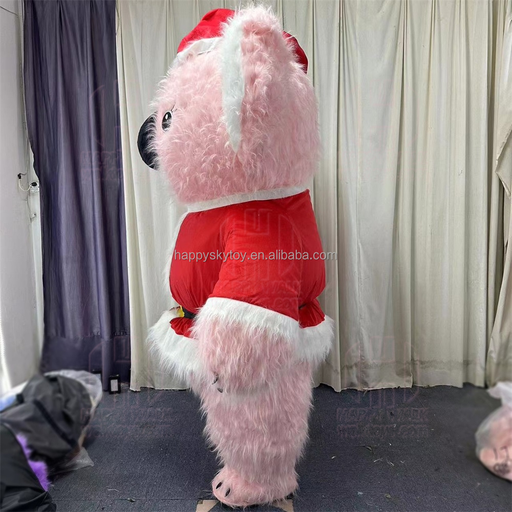 Inflatable Plush Pink Koala Bear Mascot Costume-Funny Walking Cartoon Design Adult Unisex Wearable for Easter/Halloween Holiday