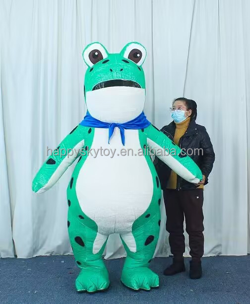 Hot Sale Frog 2m/2.6m/3m New Party Blower up Cloth Custom Animal Inflatable Mascot Costume