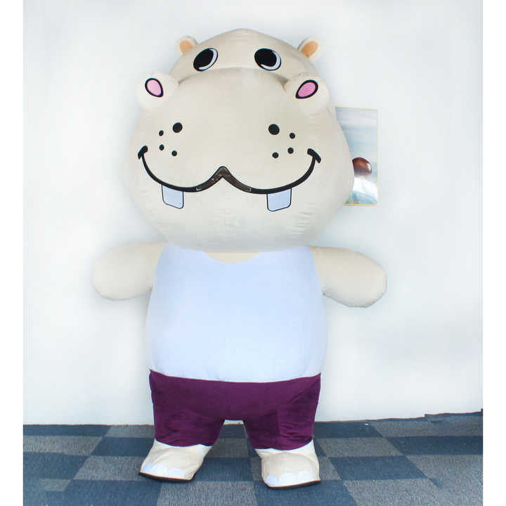 Wholesale Unisex Giant Inflatable Hippo Costume Cute Carnival Performance Mascot for Adult Cosplay OEM/ODM for Sale