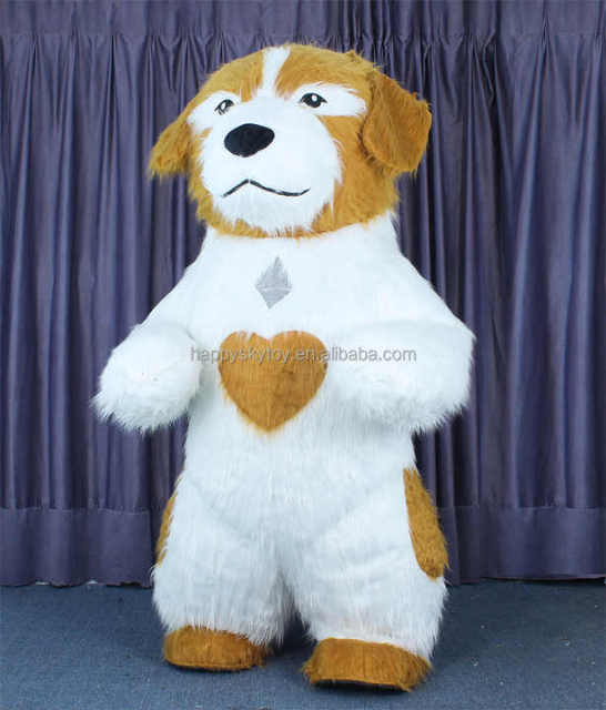 Unisex Design Plush Cartoon Animal Inflatable Dog Mascots Costumes Adult Mascot Costume for Sale