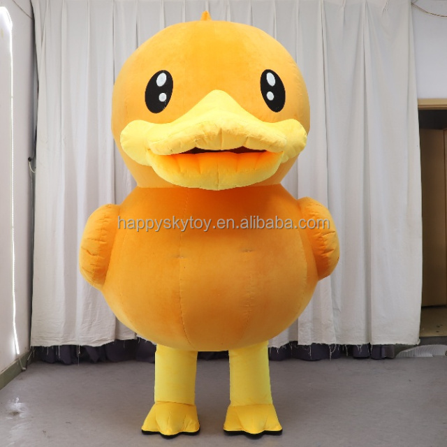 Unisex Halloween Fancy Dress Game Large Inflatable Giant Duck Mascot Costume for Adults Party Theme Animal