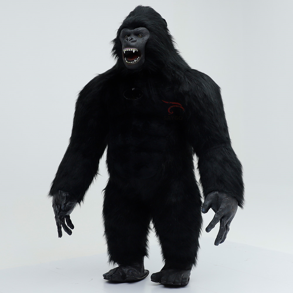 Hot Sale Giant Black Gorilla Inflatable Mascot Costume Long Fur Party Blower Standing King Kong Inflatable Costume Giant Animal,Big Mascot,Hot Sale Giant Black Gorilla Inflatable Mascot Costume Long Fur Party Blower Standing King Kong Inflatable Costume Giant Animal