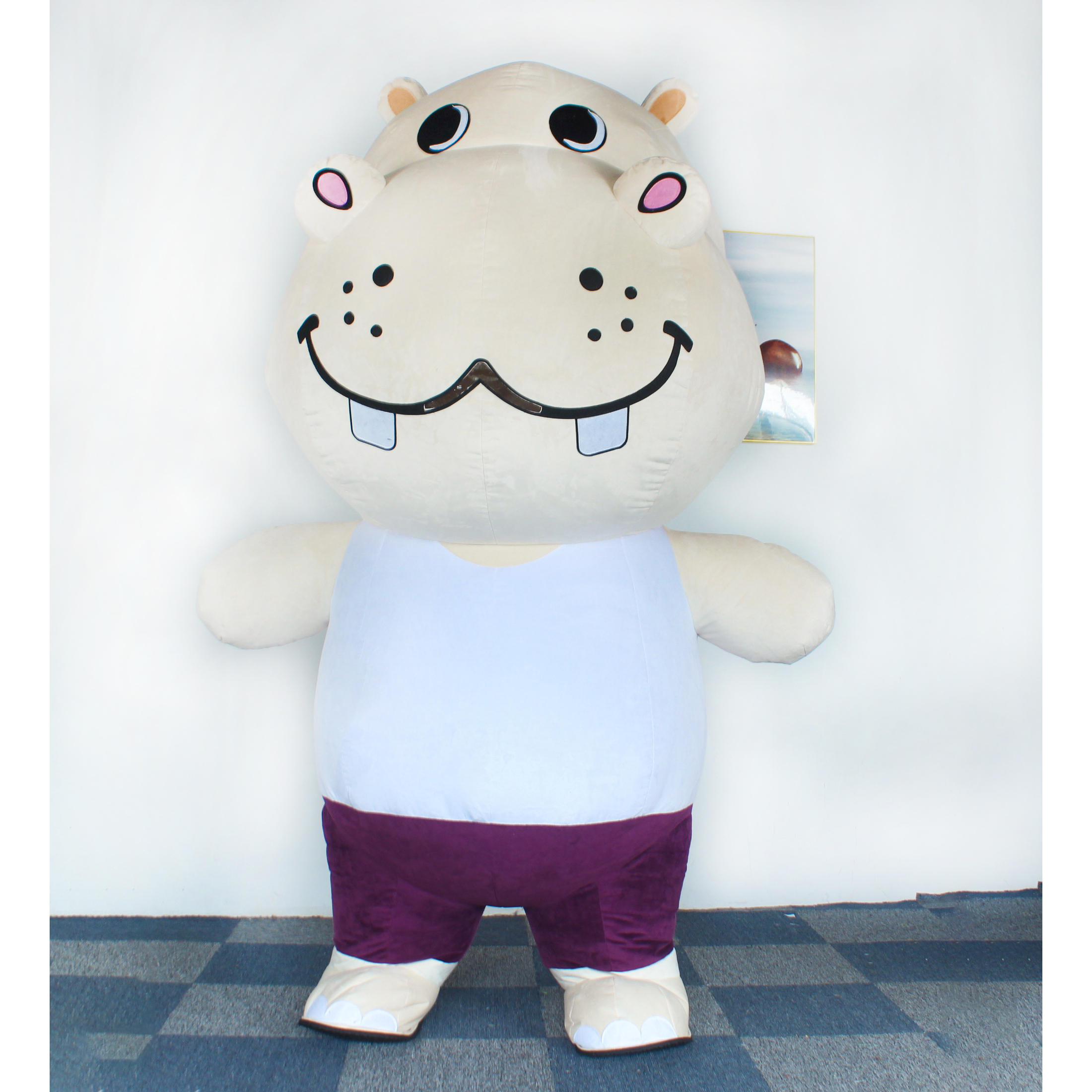 Wholesale Unisex Giant Inflatable Hippo Costume Cute Carnival Performance Mascot for Adult Cosplay OEM/ODM for Sale