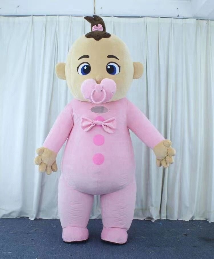 High Quality Inflatable Baby Boy and Girl Custom Mascot Costume Creative Holiday Party Giant Cosplay Dress in Blue and Pink