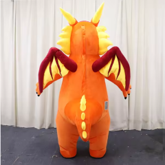 MOQ 1 PIECE Giant Vivid Inflatable Fire Dragon Mascot Costume Plush Inflatable Fire Dragon Costume for Adult