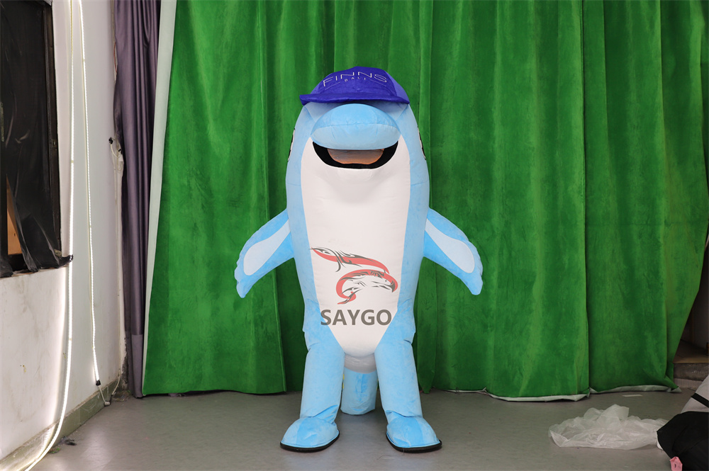 Unisex Inflatable Octopus Blue Mascot Costume Plush Big Eyes Customizable Animal Adult Cosplay Christmas Carnival Party Use