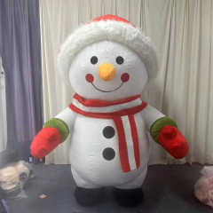 2m/2.6mfunny Walking Custom Inflatable Giant Mascot Snowman Costume for Christmas