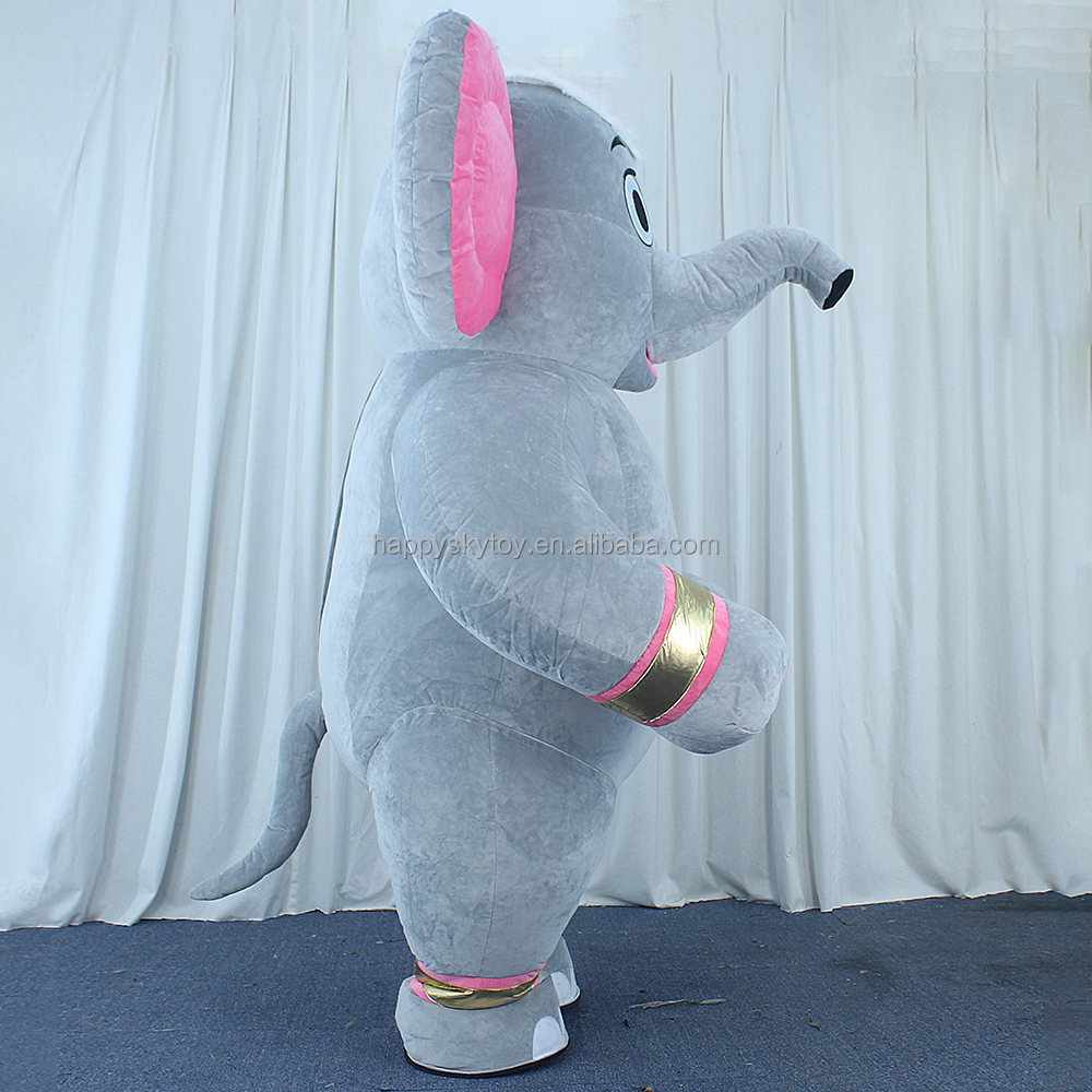Customized Cartoon Inflatable Elephant Mascot Suit Plush Animal Decor Party Holiday Advertising Inflatable Costumes Decorations