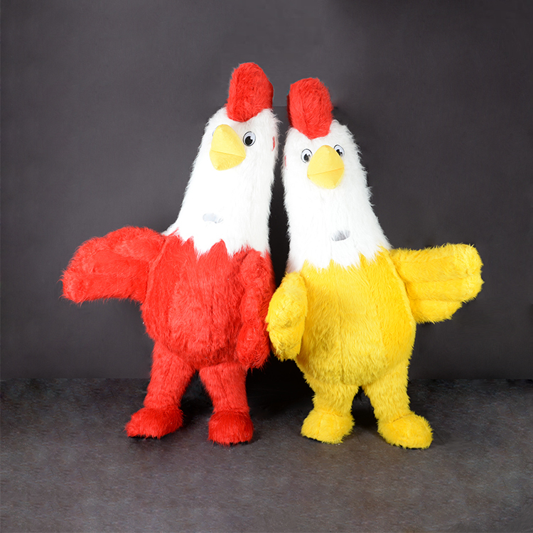Unisex 2.6m Realistic Cock Costume Funny Inflatable Halloween Rooster Mascot Adults Cosplay Festivals Cartoon Animal Anime