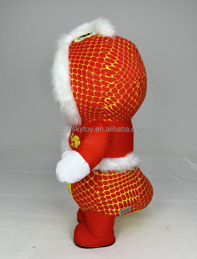 Chinese Lunar New Year Snake Children Costumes in Plush and Furry Materials for Events Rental 2m