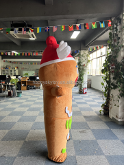 2m/2.6m Inflatable Gingerbread Gingersnap Man Mascot Costume Christmas Cartoon Cosplay Fancy Dress for Christmas