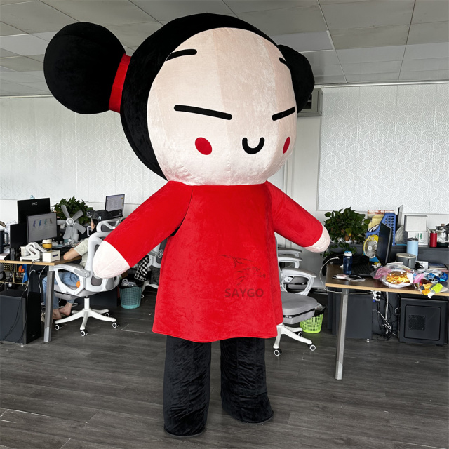 Hot Selling Human Girl Doll Mascot Costume for Dancing Performance 2m Inflatable Chinese Japan Girl Costume Mascots