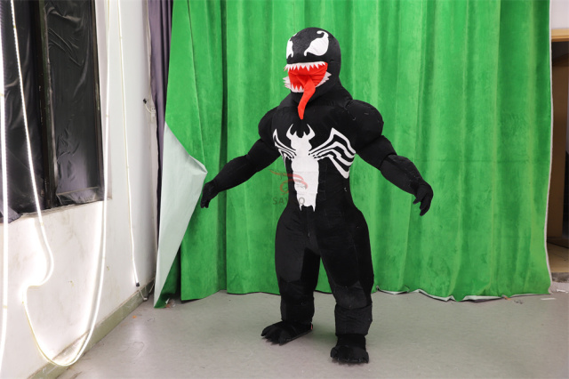 Hot Sale Unisex 2m Halloween Christmas Mascot Suit Inflatable Venom Costume Adult Free Size Thrilling Dress for Cosplay
