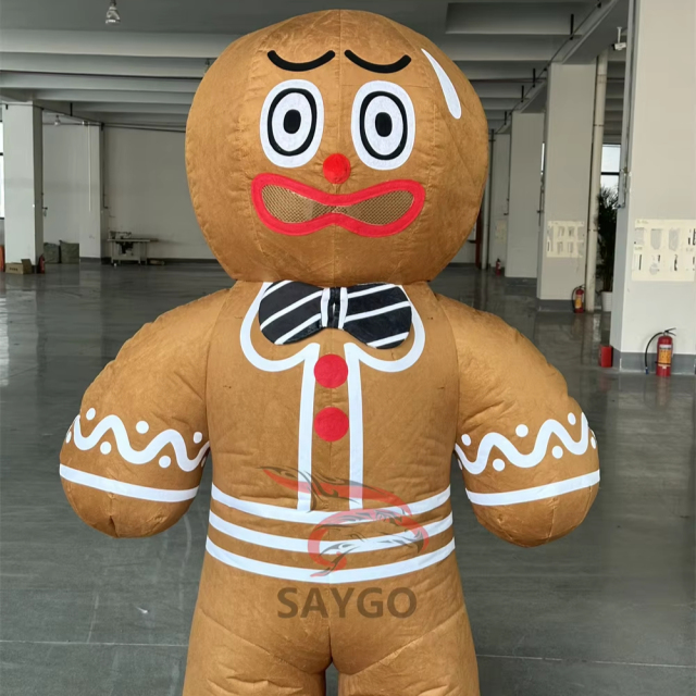 Factory Christmas Customized Color Party Inflatable Santa Clause Reindeer Gingerbread Man Costume Inflatable Mascot Costume