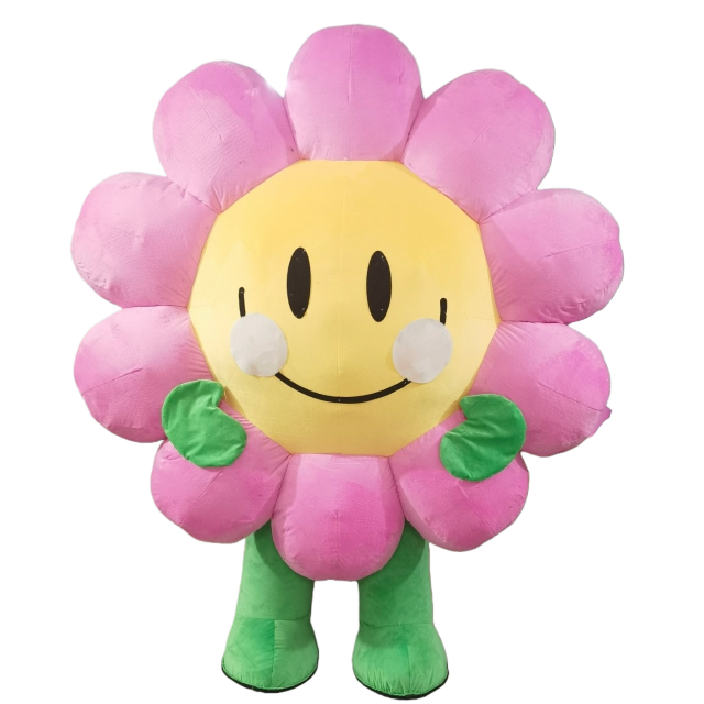 Custom Beautiful Flower Inflatable Mascots Costumes for Parade Walking Outside 2.2m Flower Inflatable Clothing Stage Dress