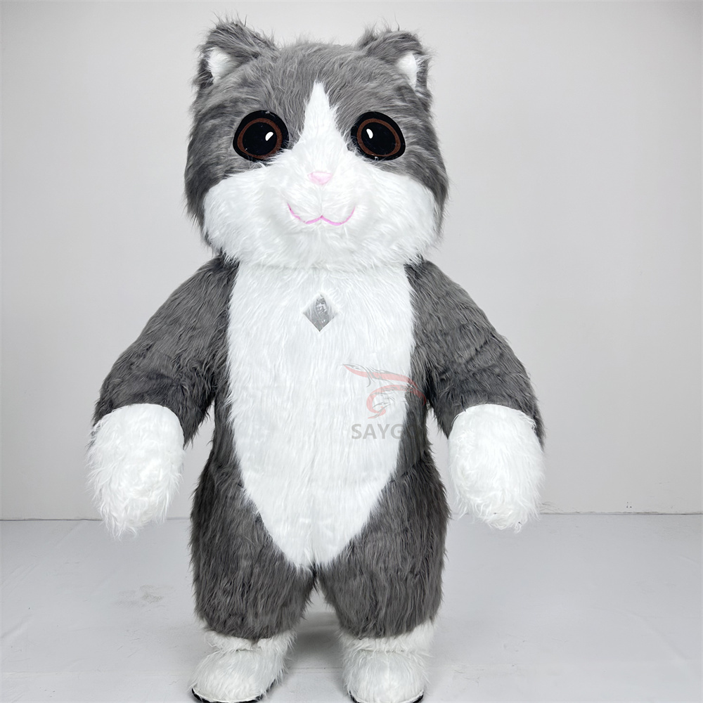 HI High Quality Giant Plush Lucky Cat Inflatable Mascot Costume for Adults for Parties and Cosplay Cartoon Theme