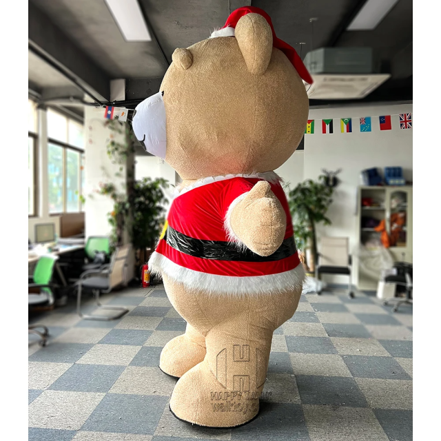 Customizable 2/2.6/3 Meter Inflatable Mascot Costume Unisex Adults' Walking Christmas Teddy Bear for Cosplay