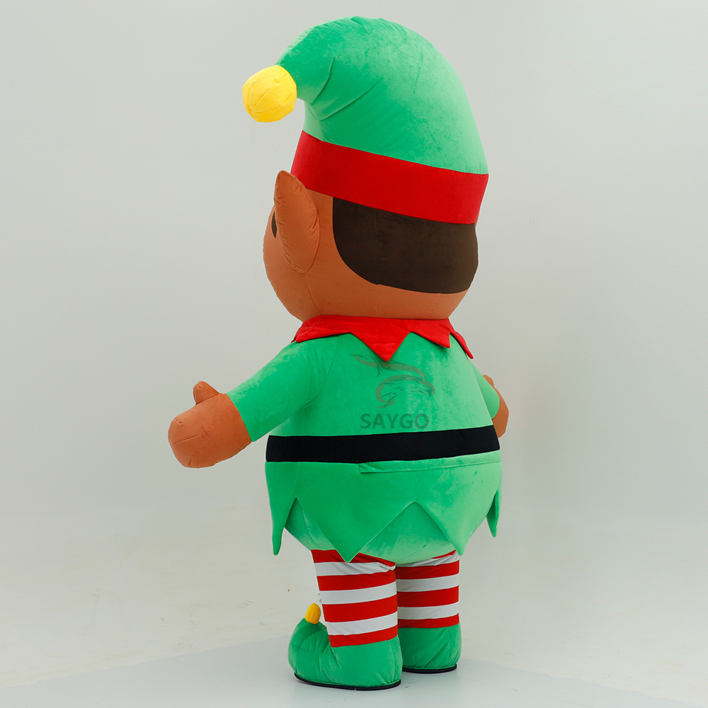 Deluxe Velvet Inflatable Adult Christmas Elf Mascot Costume Luxury Adult Fancy Dress for Christmas Party and Carnival Costumes,Big Mascot,Deluxe Velvet Inflatable Adult Christmas Elf Mascot Costume Luxury Adult Fancy Dress for Christmas Party and Carnival Costumes
