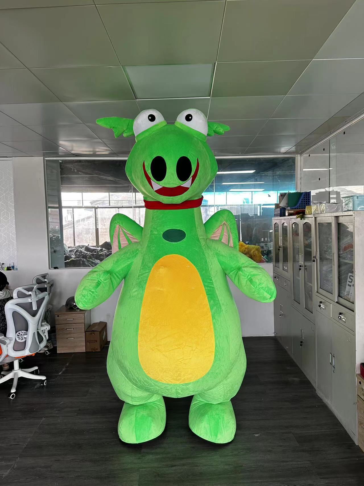 Wholesale 2.6m Unisex Adult Inflatable Dragon Costume Furry Dinosaur Mascot for Cosplay PVC & Plush Anime Theme Party Use