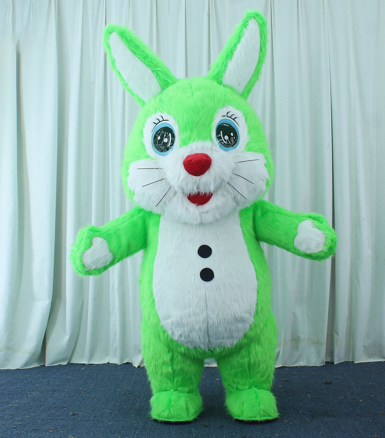 Inflatable Adult White and Yellow Easter Bunny Rabbit Mascot Costume for Carnival and Halloween