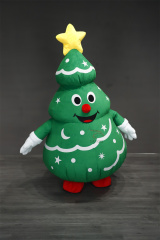 Green Christmas Inflatable Tree with Santa and Animals 2m/2.6m Tree Mascot Costume Party Dress