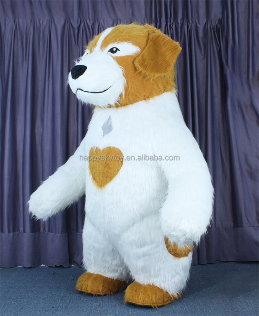 Professional Factory Customized Inflatable Walking Animal Cartoon pink Dog Costume Plush Mascot Costume for Mall