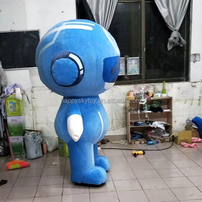 Commercial Unisex Halloween Giant Cute Inflatable Robot Costume for Adults Hand-Drawn Printing Party Advertising Mascot Mascot