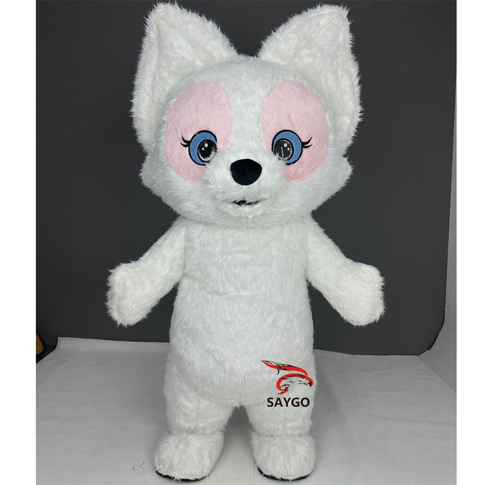 Linabell Unisex Adult Inflatable Fox Costume Halloween Cosplay Kits Cute Carnival Animal Walking Suit Cloth Blow Giant Mascot