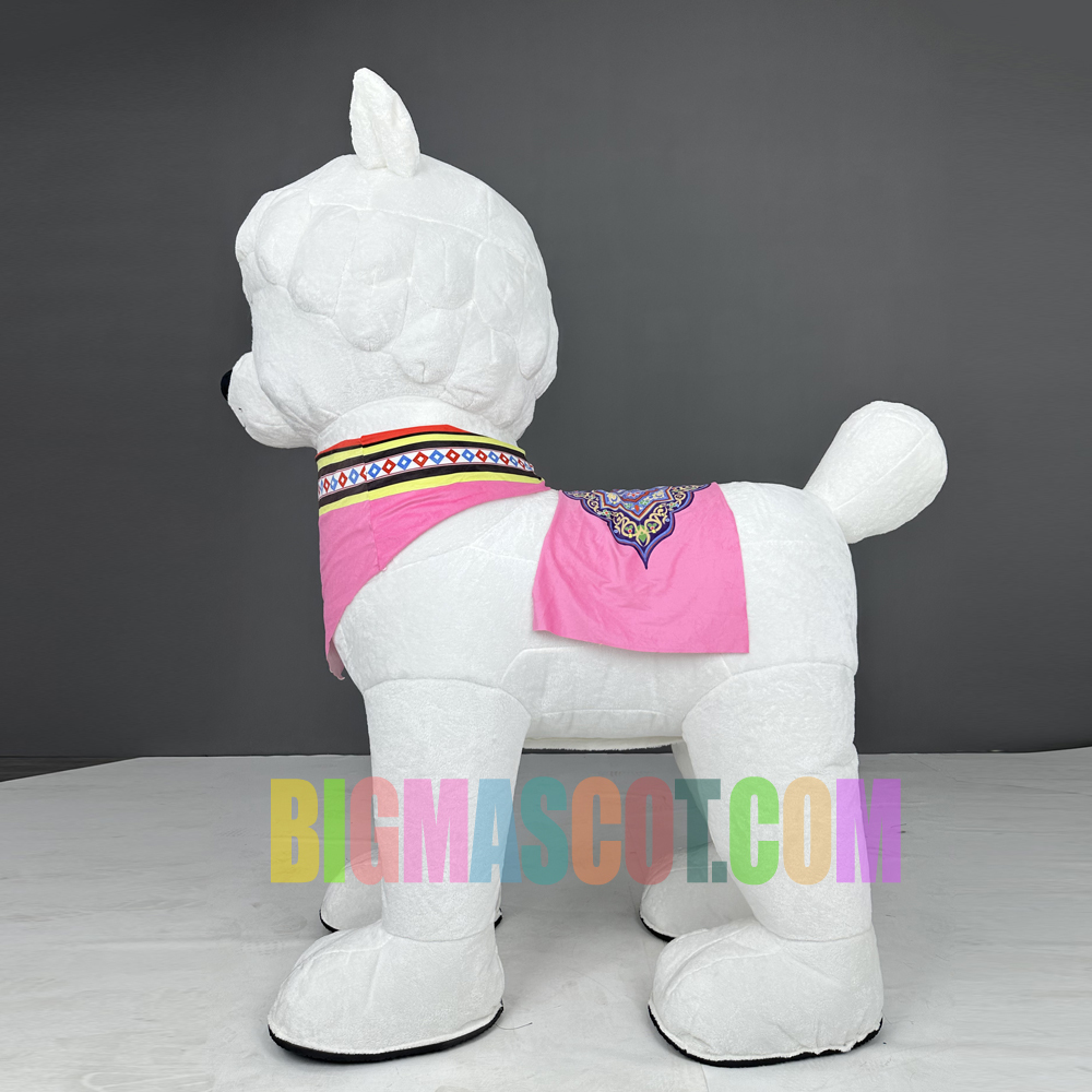 White Inflatable Alpaca Mascot Costume for Adults Dress 2.2m Unisex Plush Alpaca Sheep Cosplay Costumes Party Dress