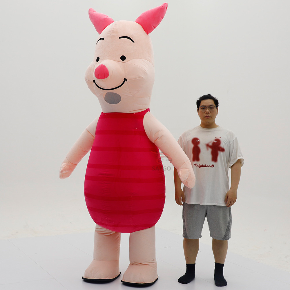 Excellent Product Popular Party Dress Cute Animal Inflatable Plush Pig Mascot Costume Custom Inflatable Giant Mascot Costume