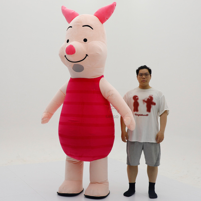 Excellent Product Popular Party Dress Cute Animal Inflatable Plush Pig Mascot Costume Custom Inflatable Giant Mascot Costume