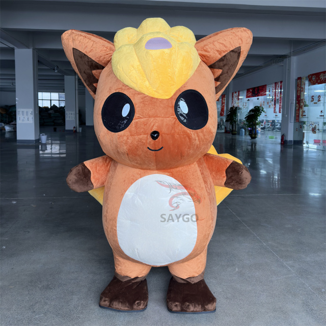 Hot Sale Cartoon Mascot Costume Cute Bunny Adult Party Cosplay Inflatable Pokémon Vulpix Costume Pokémonokémon Child Costume