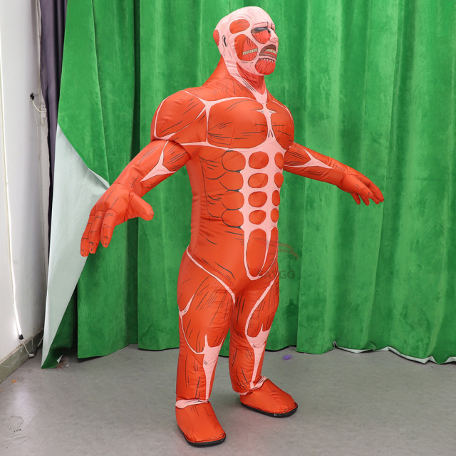 Giant Muscle Man Inflatable Mascot Costume for Adults Cosplay 2.2m Halloween Terrible Mascot Clothes Human Muscle Costume