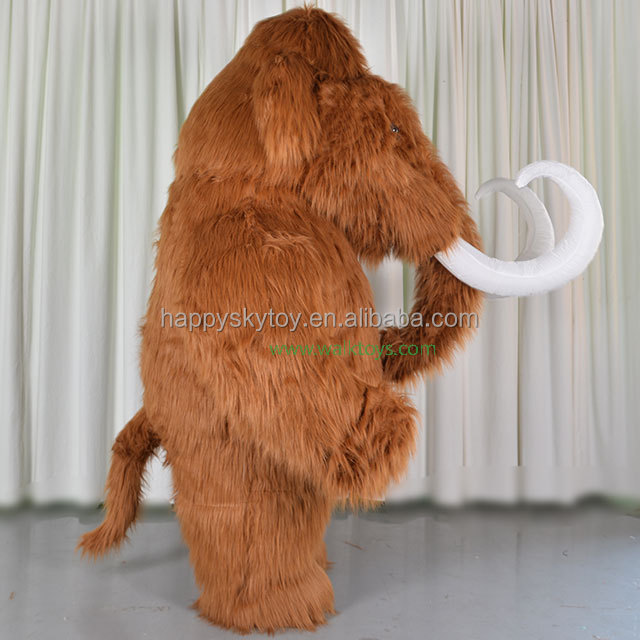 Awesome Long Ivory Mammoth Mascot Costume 2m CE Inflatable Mommoth Elephant Mascots Costume Suits for Animal Theme Events