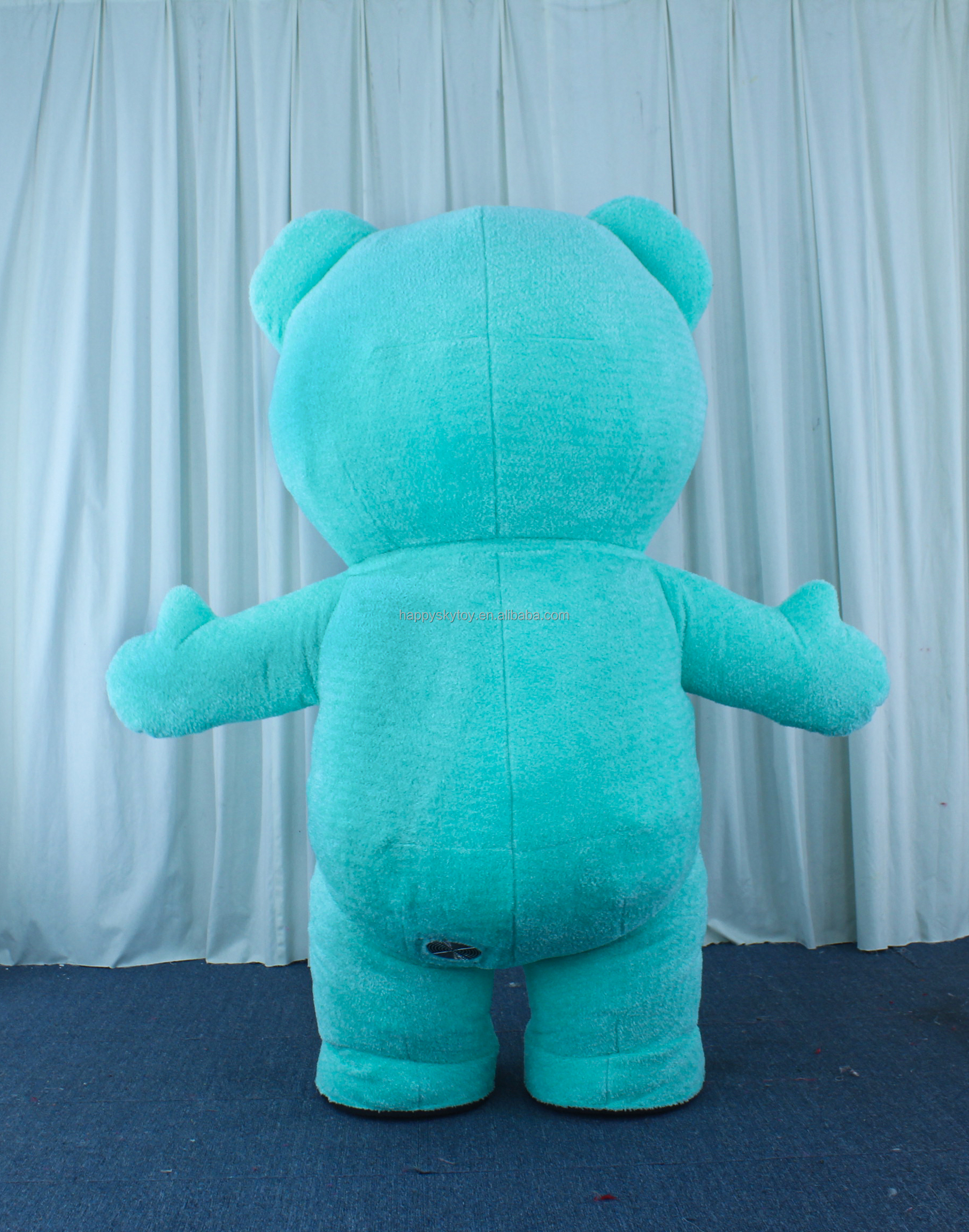 Hot Sale Life Size Inflatable Sky Blue Teddy Bear Mascot Costume for Adults-Unisex Easter/Halloween Use