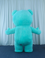 Hot Sale Life Size Inflatable Sky Blue Teddy Bear Mascot Costume for Adults-Unisex Easter/Halloween Use