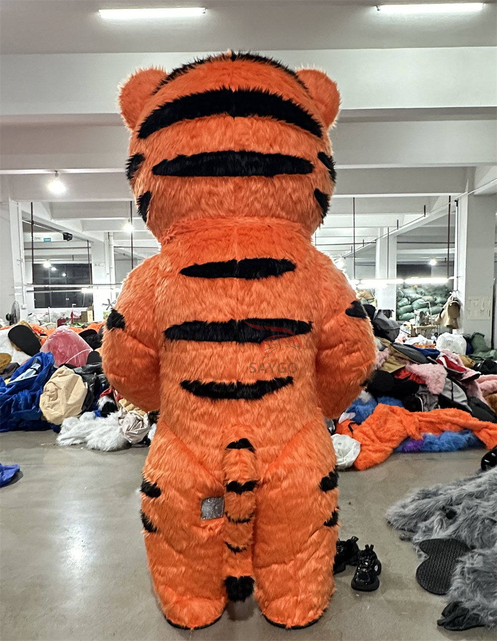 Cute Hot Selling Large Size Cartoon Lovely Animal Furry Inflatable Tiger Mascot Costume for Amusement Park