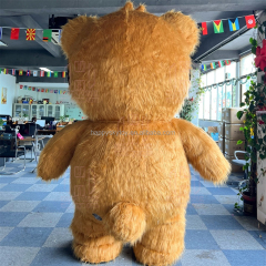 Popular Custom 2m 2.6m Giant Inflatable Cool Bear Mascot Costume with Sunglasses Cartoon Cosplay Animal Costume on Sale