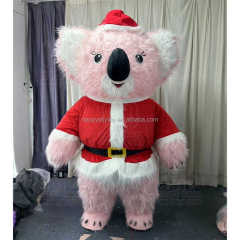 Inflatable Plush Pink Koala Bear Mascot Costume-Funny Walking Cartoon Design Adult Unisex Wearable for Easter/Halloween Holiday