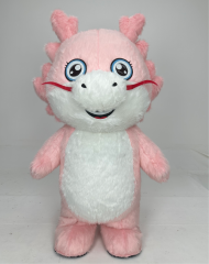 Pretty Quality Furry Plush Dragon Mascot Costume for Adults Cosplay Wear 2.2/2.6m Performance Inflatable Dragon Mascot Costumes
