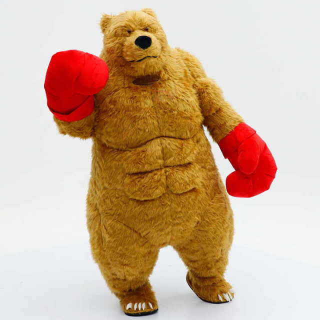 Adult Inflatable Bear Boxing Costume-Realistic Mascot for Halloween/Easter Unisex Adult Use
